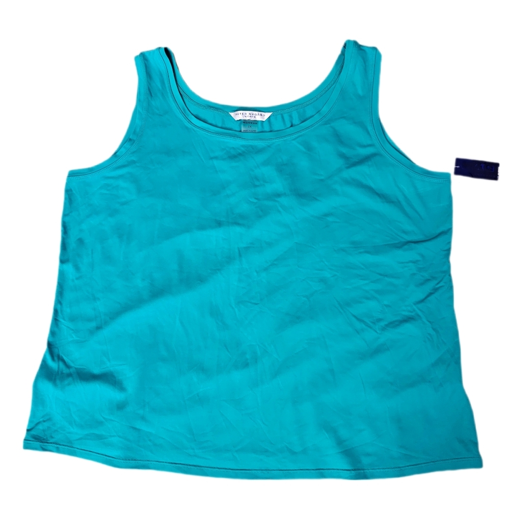 Peter Nygard Womens Teal Sleeveless Tank Top 2X W-1079